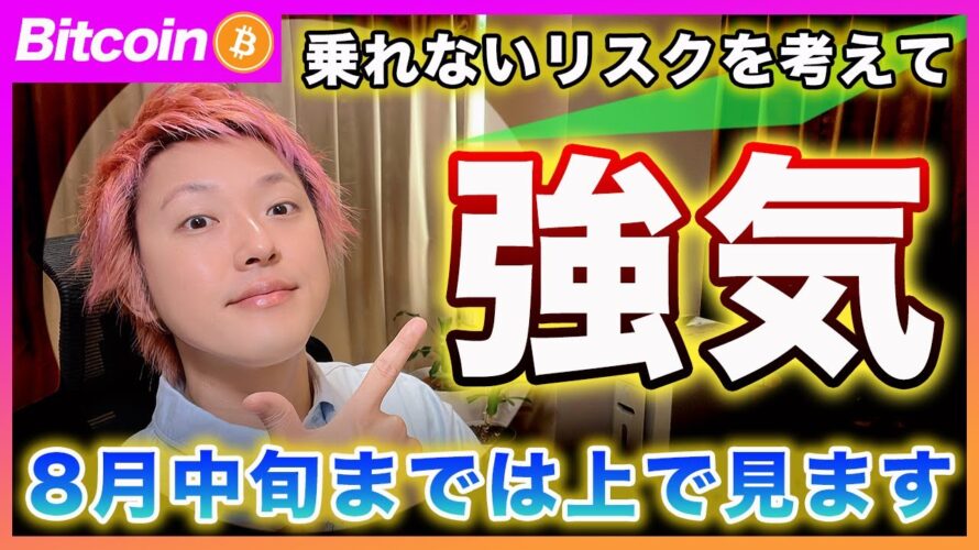 【大丈夫?】ビットコイン・下落するリスクよりも君だけ乗れないリスクを考えて!今の考えでは8月前半までは上で見てます。【最新の仮想通貨分析を公開】