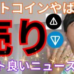 【ビットコインやばい売り圧】仮想通貨アルトコインは良いニュース続々