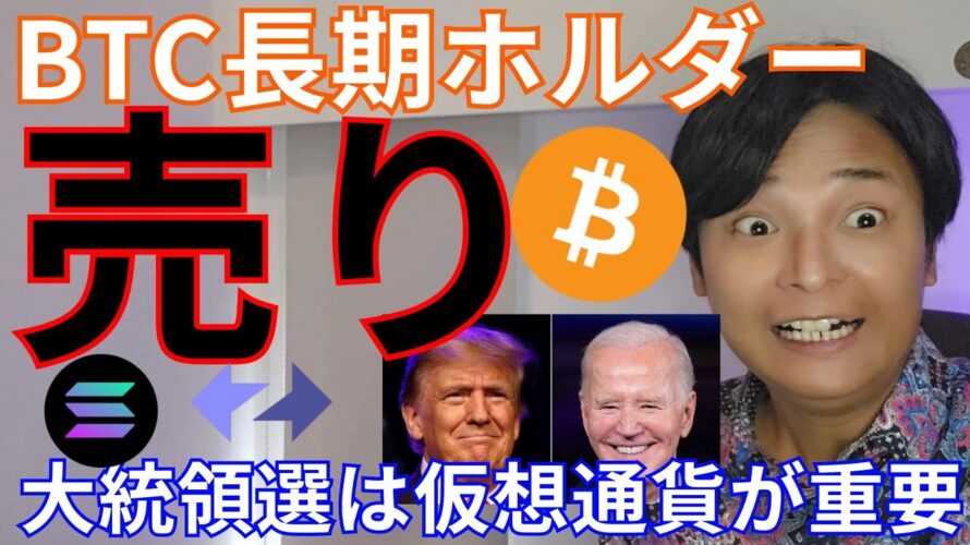 【ビットコイン長期ホルダー大量売り】ヤバい?仮想通貨は米大統領選で重要に
