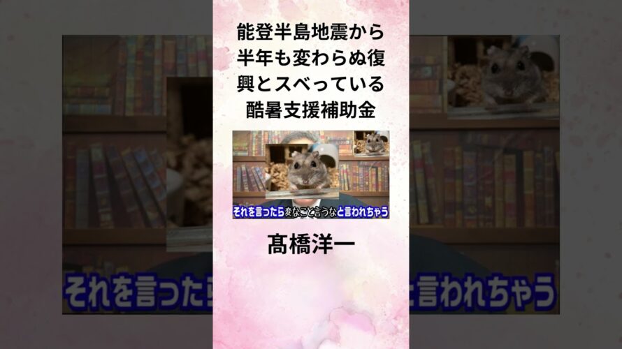 ④髙橋洋一 能登半島地震から半年も変わらぬ復興とスベっている酷暑支援補助金 #Shorts