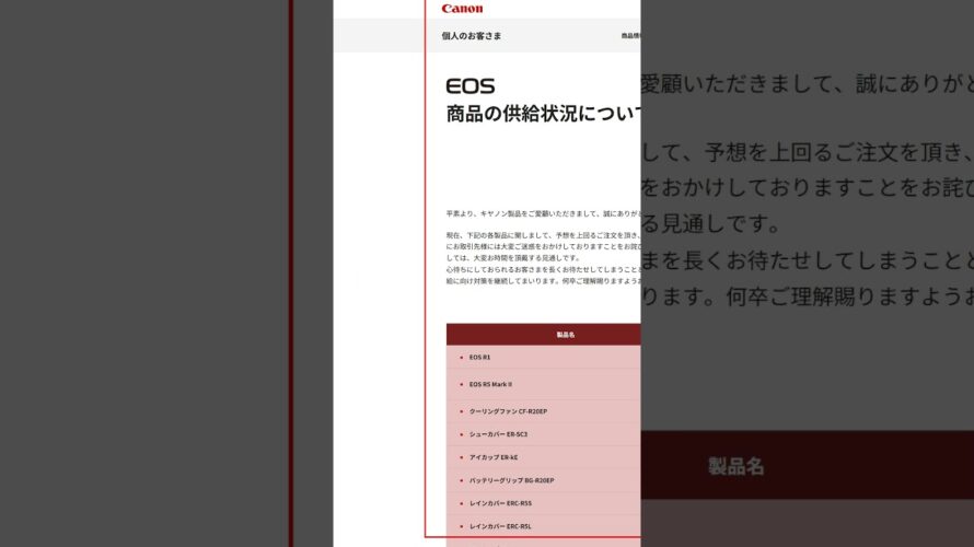 【悲報】キヤノン EOS R5 Mark II が手に入らないことが判明
