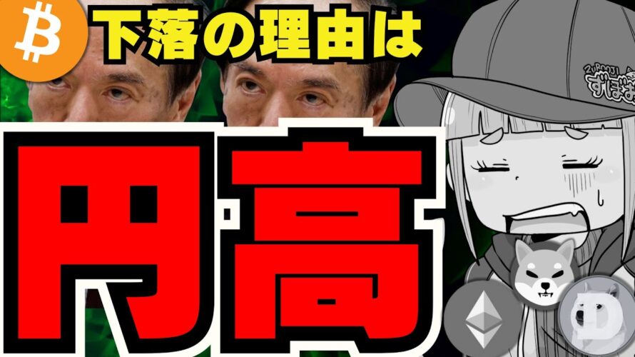 【💀ビットコイン下落】仮想通貨だけ下がるのなぜ?円高に世界が注目/米ビットコインのエアドロ検討って本気?/ミームコイン下落。ドージコイン柴犬はもう苦しい?/イーサリアムETFに光??