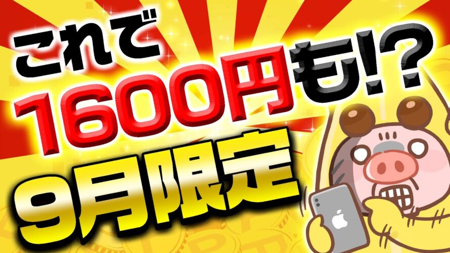 【ポイ活】9月限定!こんなカンタンに1600円貰えちゃっていいの!?アマギフ・PayPay・課金カードが欲しい人は今すぐ確認!!【ハピタス】