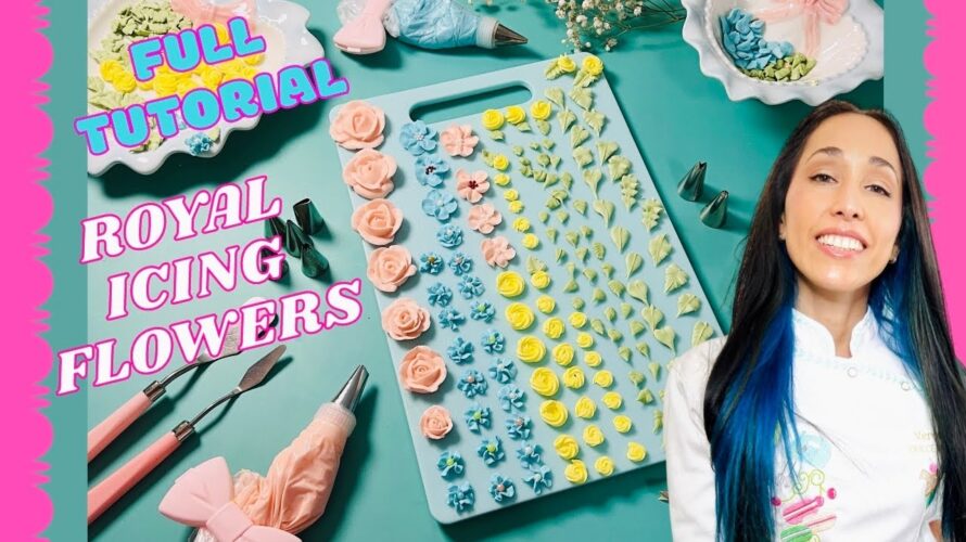 FLORES en GLASE REAL – Tutorial ROYAL ICING FLOWERS