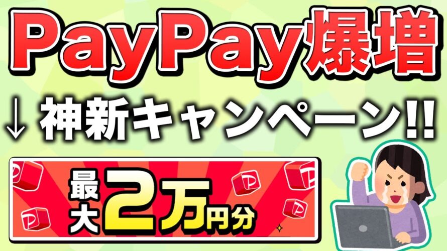 【5分で終わる】PayPayポイントが20,000円分もらえるキャンペーンがお得すぎる…他にもお得なキャンペーンを一挙に5つ解説!