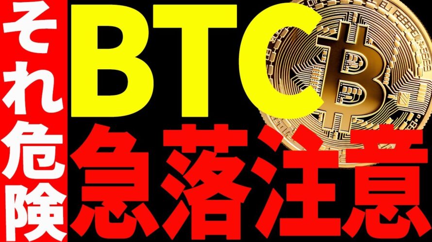 【仮想通貨】ビットコイン急落に注意⁉︎その理由と今後の最新分析を共有!