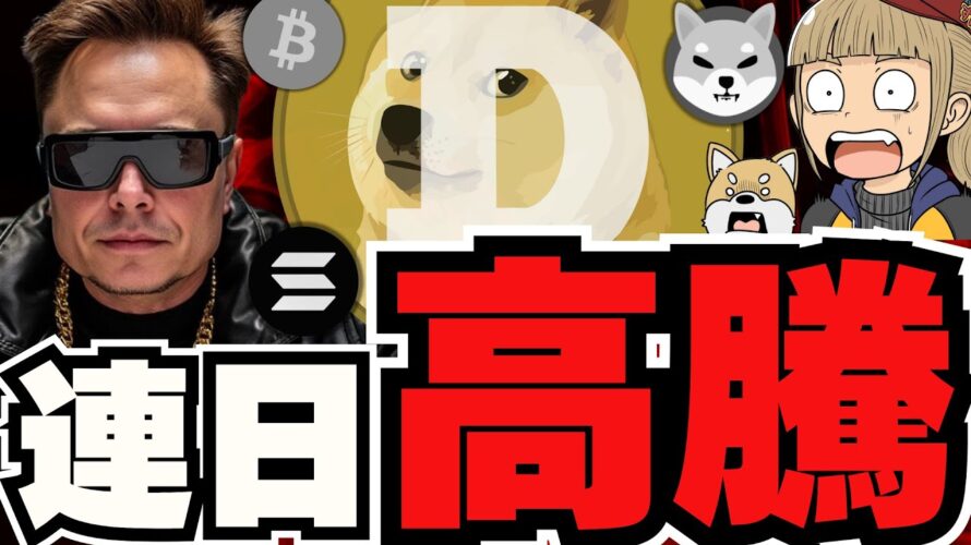 「🔥上昇が止まらない」ビットコイン&ドージコイン高騰!その陰にトランプ&イーロン/ミームコインも大躍進!私は〇〇を買う!!/ソラナが今後急騰説!見逃せない!