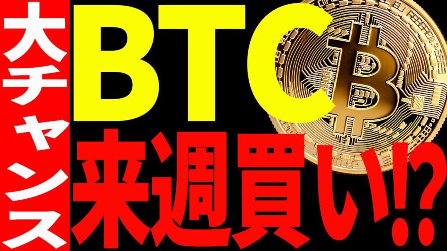 【仮想通貨】ビットコイン来週買いの大チャンス到来⁉︎絶対見てください!