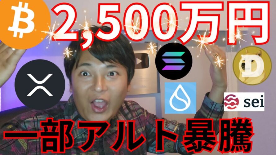 ビットコイン来年2,500万円が天井、一部アルトコイン暴騰の理由【仮想通貨 暗号資産 暗号通貨 BTC SOL ETH XRP ADA DOGE PEPE SHIB SEI INJ SUI 他】