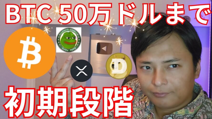 ビットコイン50万ドル(7,700万円)まで初期段階、ミームコイン強い【仮想通貨 暗号資産 暗号通貨 BTC ETH XRP SOL DOGE PEPE BILLY 他】
