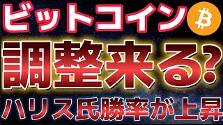 ビットコイン調整が入るか??ハリス氏の勝率が上昇。大統領選まで不確実が続く。