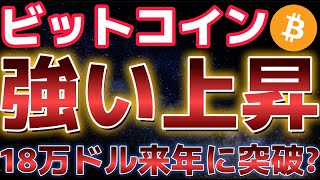 ビットコイン上昇が強すぎる!!来年中に18万ドルを突破する!?