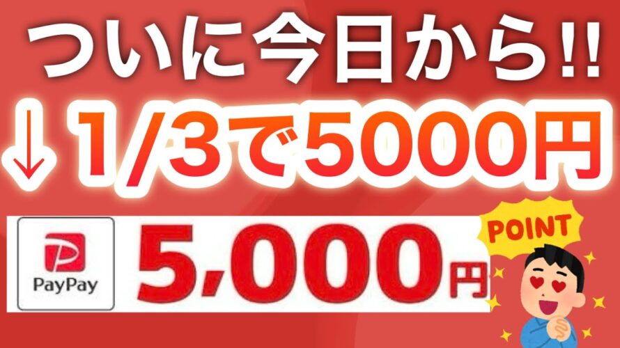 超高確率‼︎PayPayのあれで3人に1人に5000円受け取れる…!!!