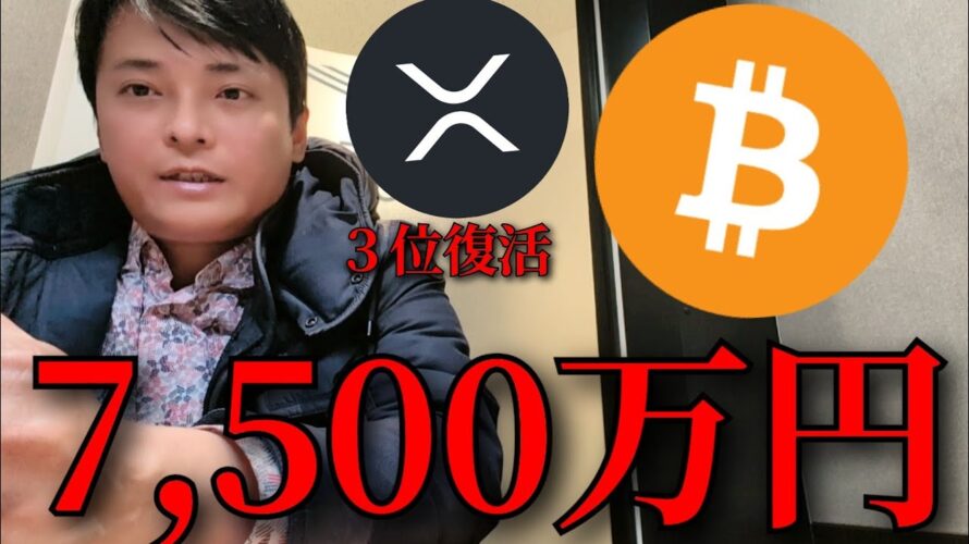 リップル3位に、ビットコイン 2025年50万ドル(7,500万円)あり得る?【仮想通貨 暗号資産 暗号通貨 BTC XRP SOL】