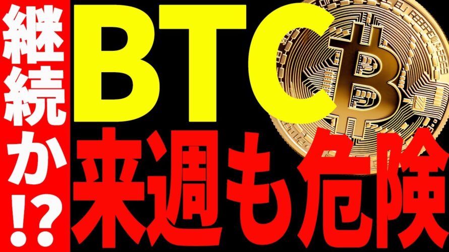 【仮想通貨】ビットコイン来週も危険継続か⁉︎今後どこまで落ちる?最新分析を共有!