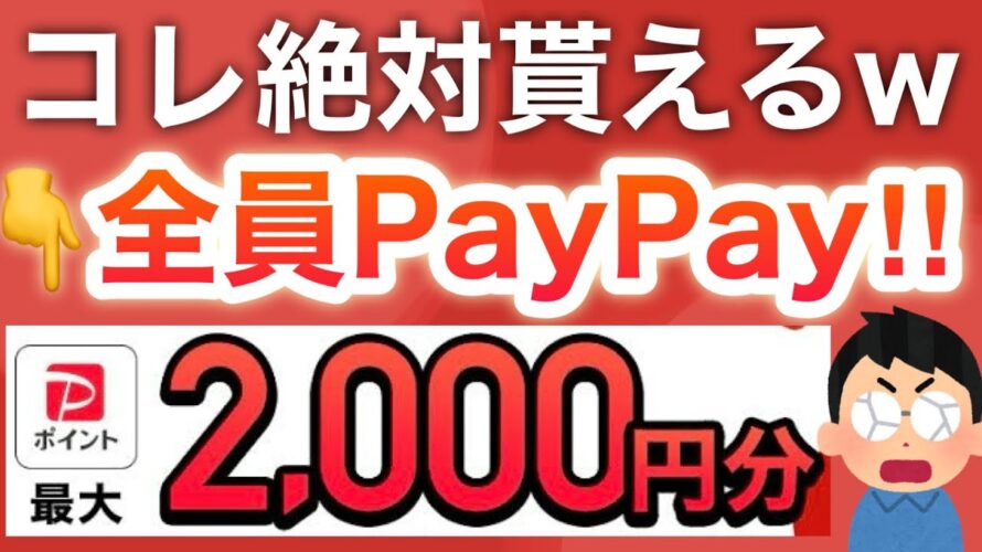 早期終了の可能性アリ‼︎これは貰わないと後悔するやつ…【PayPay2000p】