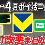 【3月〜4月】ポイ活ニュースまとめ！三井住友カードや楽天カードの改悪・改定情報もおさらい！
