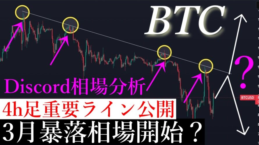 ⚠️ビットコイン3月60000ドル代まで暴落する？！今の下落どこまで継続するのか解説します