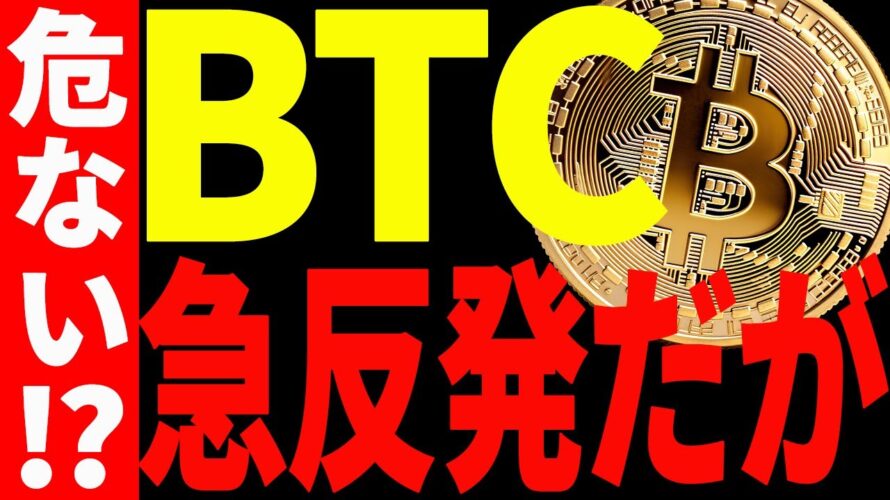 【仮想通貨】ビットコイン急反発だが危険⁉︎それとも底打ち⁉︎今後は〇〇での値動きに注目!