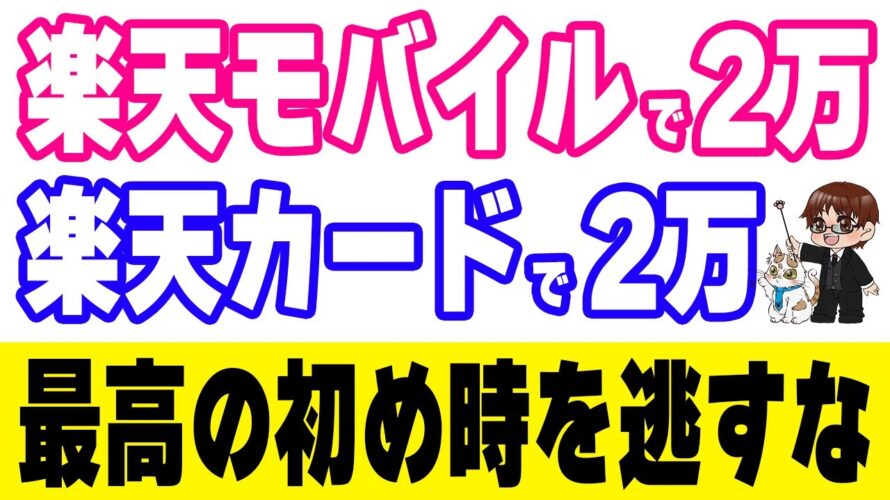 楽天モバイル・楽天カードの合計4万ポイント貰えるキャンペーンがアツ過ぎる