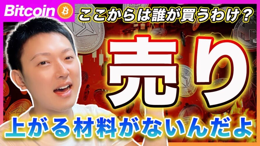 【売り】ビットコイン・売り一択だと思います。逆に上がると思う方はどんなシナリオが期待されて買われると思いますか?買う理由がわからないので教えて下さい。【最新の仮想通貨分析を公開】