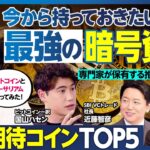 暗号資産BEST5／今から仕込んでおく上昇期待コイン／ビットコインの次／専門家2人が保有する推しコイン／暗号資産デビューした竹内由恵、爆儲けを狙う／ビットコイン一択のハセン【ランキング超分析】