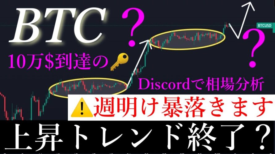 ⚠️緊急動画⚠️ ビットコイン週明けから暴落が来る可能性が高い件を解説します。BTCUSD