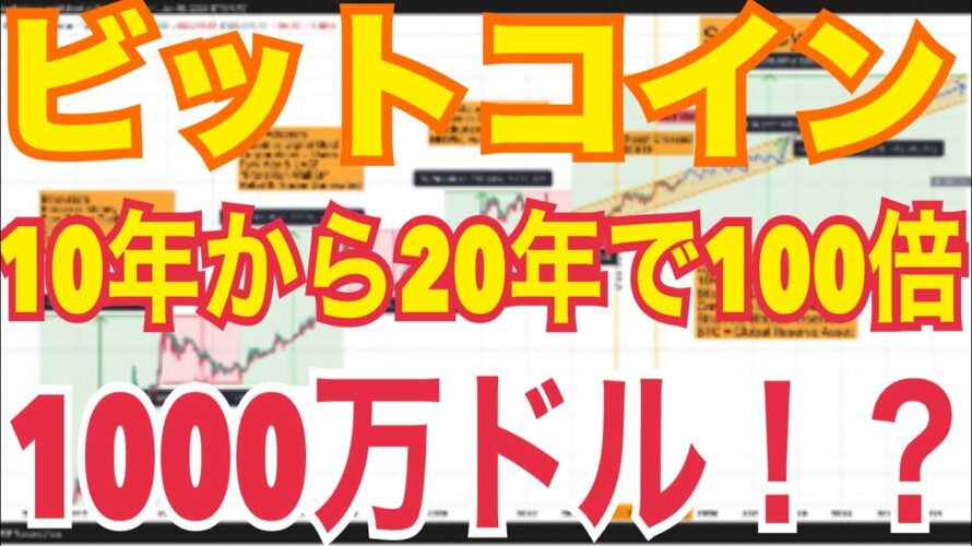 【ビットコイン】10年から20年で100倍1000万ドル到達の可能性!?ビットコインセイラーサイクル突入か