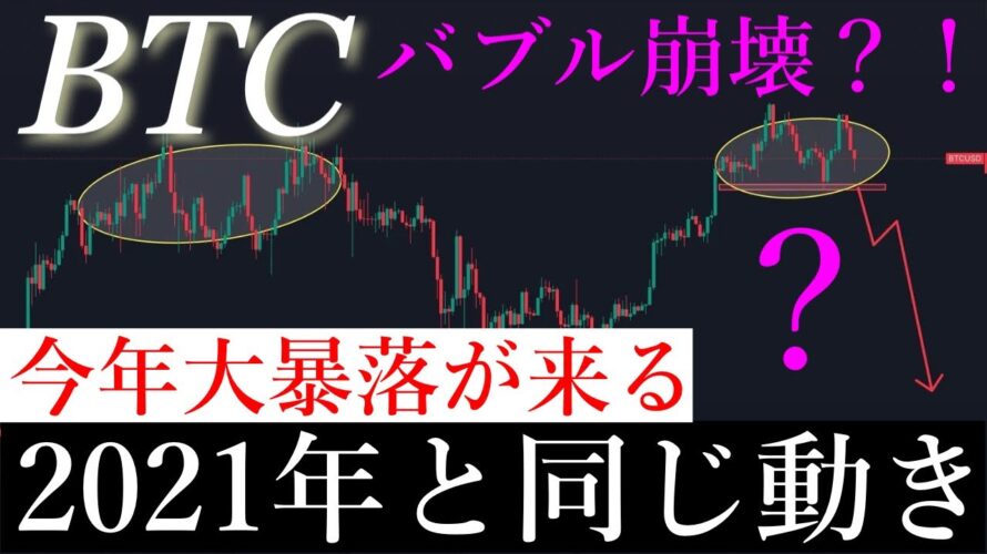 ⚠️2025年暴落?!ビットコイン2021年と共通した動きをしています。BTCUSD