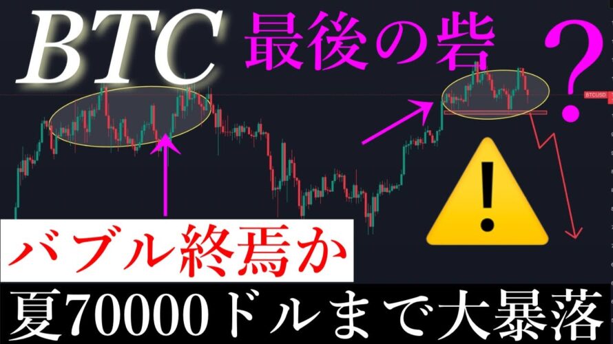 ⚠️バブル崩壊?!ビットコイン最終防衛ラインが迫っています。BTCUSD