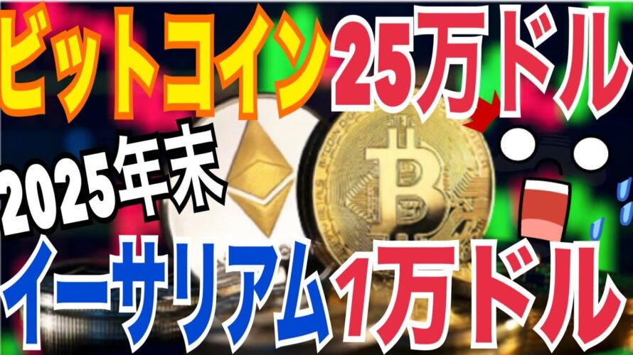 【2025年末】ビットコイン25万ドル!?イーサリアム1万ドルまで到達可能性!?