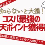 【大公開】知らないと大損！コスパ最強の楽天ポイント獲得術！！