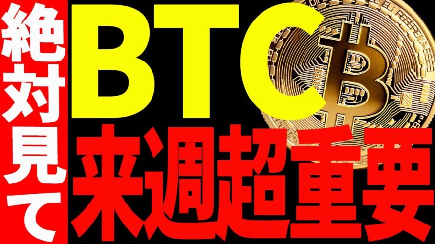 【仮想通貨】ビットコイン来週が超重要!天国or地獄は〇〇での値動きで決まります!