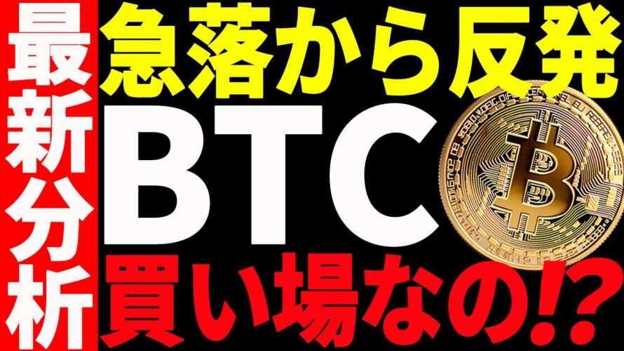【仮想通貨】ビットコイン急落から反発！ここは買い場なのか！？最新分析を共有！