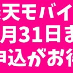楽天モバイルへの申込は10月31日までがお得！三木谷キャンペーンとU-NEXTの動画見放題がおすすめ！