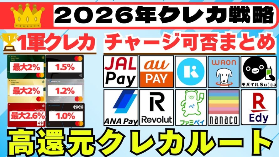 2026年に向けた高還元クレジットカード戦略(目指せ5.0%還元) ※一部訂正あり、コメント欄参照