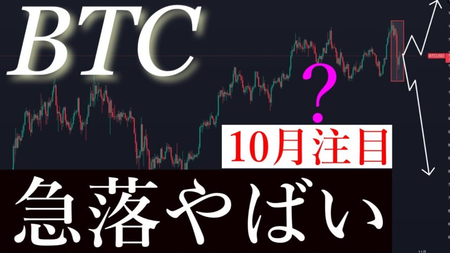 ⚠️急落何？！ビットコイン天井か。BTCUSD