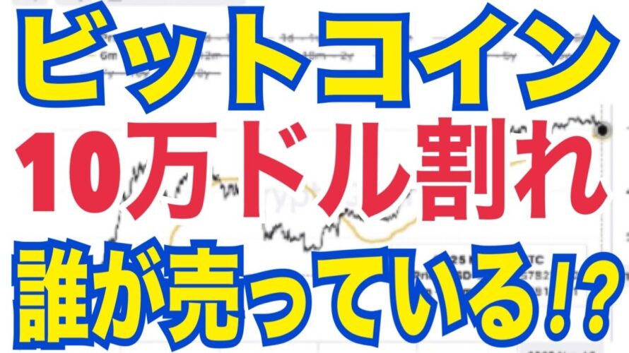 ⭐「ビットコイン急落の裏側！10万ドル割れの“売り手”がヤバすぎた…」