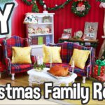 DIY Miniature Dollhouse Kit Christmas Living/Family Room with Working Lights! / Relaxing Crafts