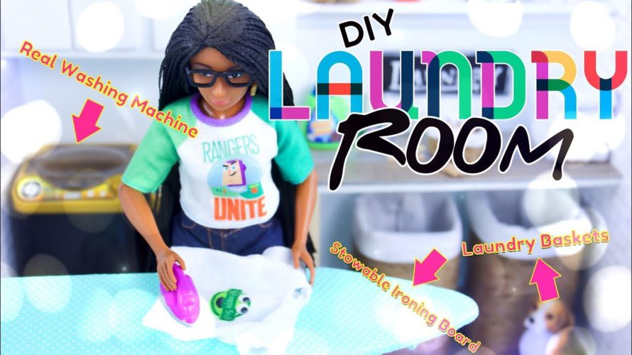 DIY – How to Make: Doll Laundry Room with REAL Working Washing Machine