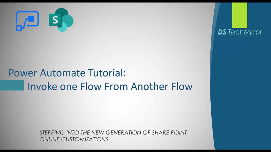 PowerAutomate: Invoke One Flow From Another Flow