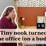 DIY Tiny Nook Turned Home Office Makeover | How to DIY a desk on a budget!