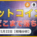 【BTC、ETH、MONA、IOST】仮想通貨市場下落！ビットコインはどこまで下がる？次の買いポイントは【1月22日 相場解説】