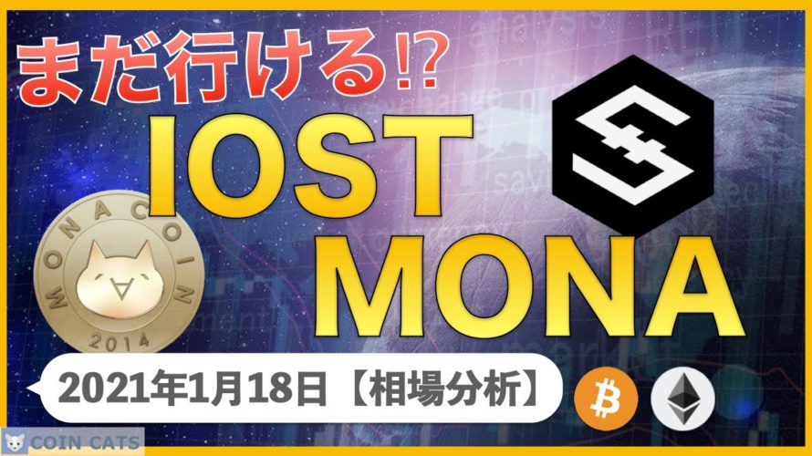 【BTC、ETH、MONA、IOST】Polkadot(ポルカドット)週率170%上昇‼︎IOSTとMONAはまだ上がるのか?【1月18日 相場解説】