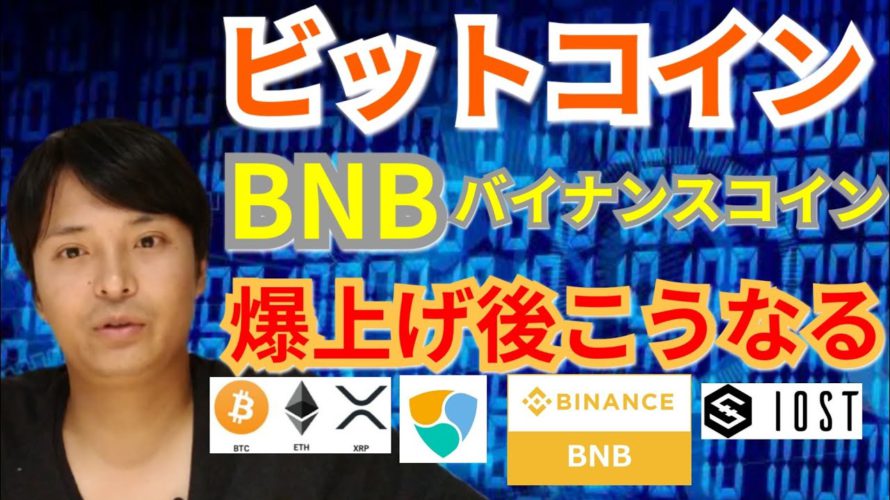 【仮想通貨BTC, XRP, BNB, ETH, NEM, IOST】ビットコイン&バイナンスコイン爆上げ後こうなる