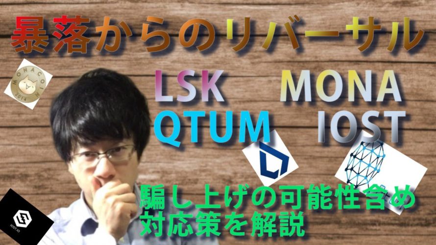 【仮想通貨モナコイン、クアンタム、LSK,IOST,】下落からのリバーサル発生!このまま上昇の可能性はあるのか!?