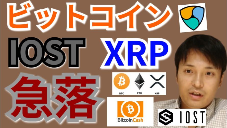 【仮想通貨BTC, ETH, XRP, BCH, NEM, IOST】PayPal決済スタートだが、急落でどうなる⁉️