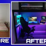 DIY LOFT BED  W/ GAMING AREA |Small Room Makeover Ultimate Gaming Room Setup w/ LED expert Lighting