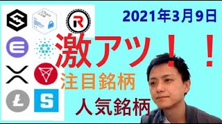 仮想通貨IOST,エンジンコイン,XRP,ライトコイン,チェーンリンク,ADA,チリーズ,SAND,REVV2021年3月9日チャート分析