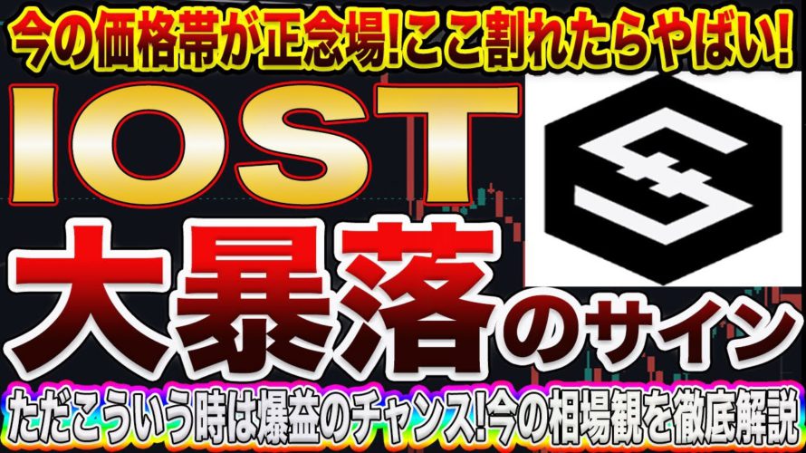 【IOST大暴落秒読み!】ホントにヤバい!ここを耐えれなければ一気に奈落へ!これからの動きをプロトレーダーが完全的中させます!【仮想通貨】